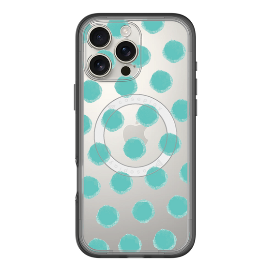 スリムプロテクションプレミアムケース with MagSafe［ オリジナル - 推し色水玉 - グリーン ］