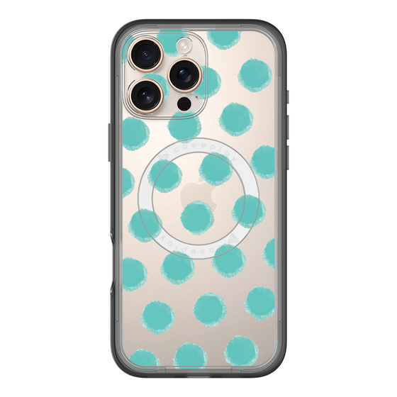 スリムプロテクションプレミアムケース with MagSafe［ オリジナル - 推し色水玉 - グリーン ］