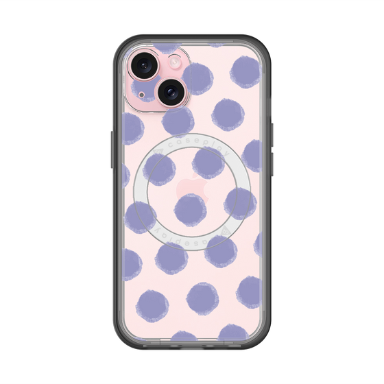 スリムプロテクションプレミアムケース with MagSafe［ オリジナル - 推し色水玉 - パープル ］