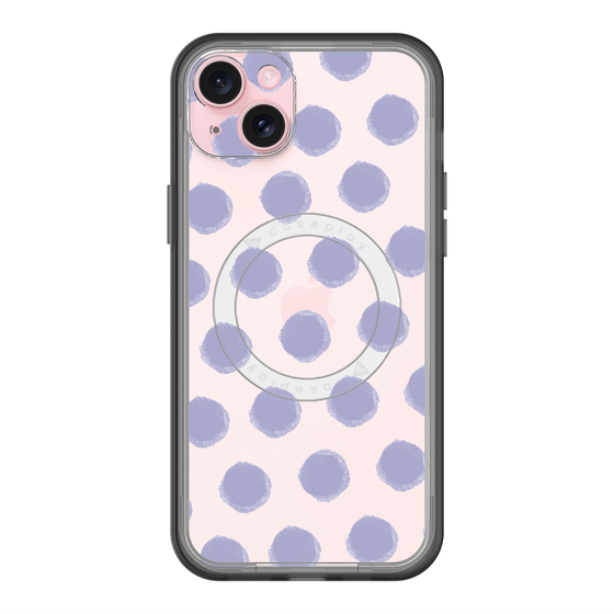 スリムプロテクションプレミアムケース with MagSafe［ オリジナル - 推し色水玉 - パープル ］