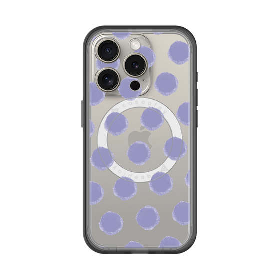 スリムプロテクションプレミアムケース with MagSafe［ オリジナル - 推し色水玉 - パープル ］