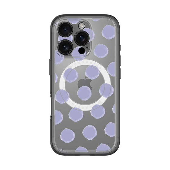 スリムプロテクションプレミアムケース with MagSafe［ オリジナル - 推し色水玉 - パープル ］