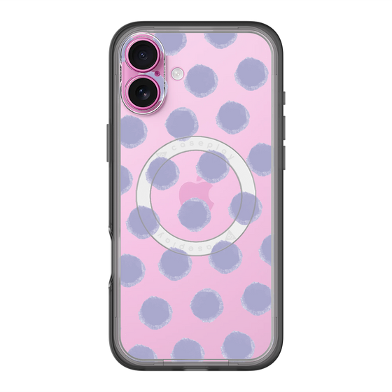 スリムプロテクションプレミアムケース with MagSafe［ オリジナル - 推し色水玉 - パープル ］
