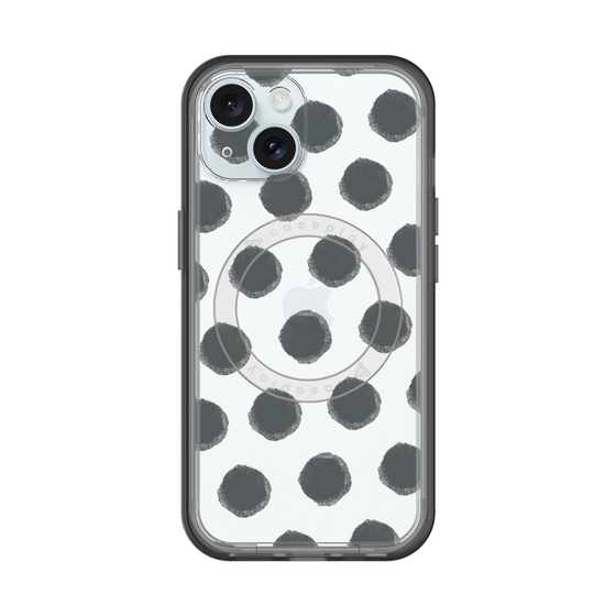 スリムプロテクションプレミアムケース with MagSafe［ オリジナル - 推し色水玉 - ブラック ］