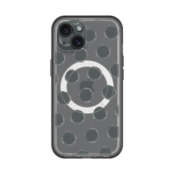 スリムプロテクションプレミアムケース with MagSafe［ オリジナル - 推し色水玉 - ブラック ］