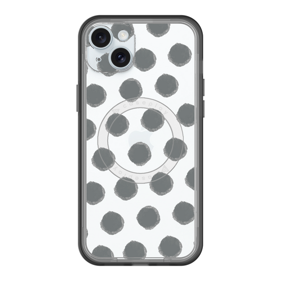 スリムプロテクションプレミアムケース with MagSafe［ オリジナル - 推し色水玉 - ブラック ］