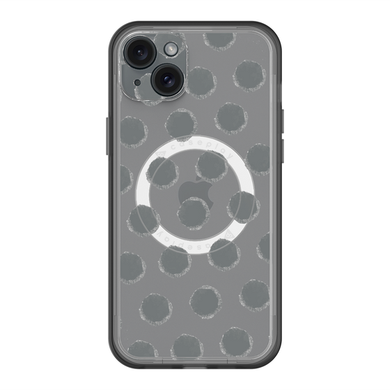 スリムプロテクションプレミアムケース with MagSafe［ オリジナル - 推し色水玉 - ブラック ］