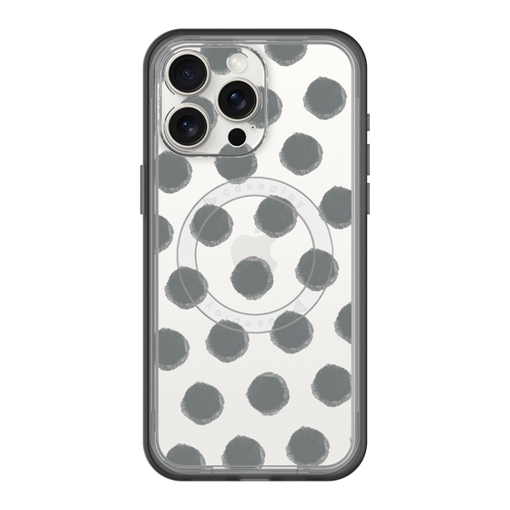 スリムプロテクションプレミアムケース with MagSafe［ オリジナル - 推し色水玉 - ブラック ］