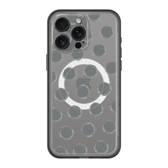 スリムプロテクションプレミアムケース with MagSafe［ オリジナル - 推し色水玉 - ブラック ］