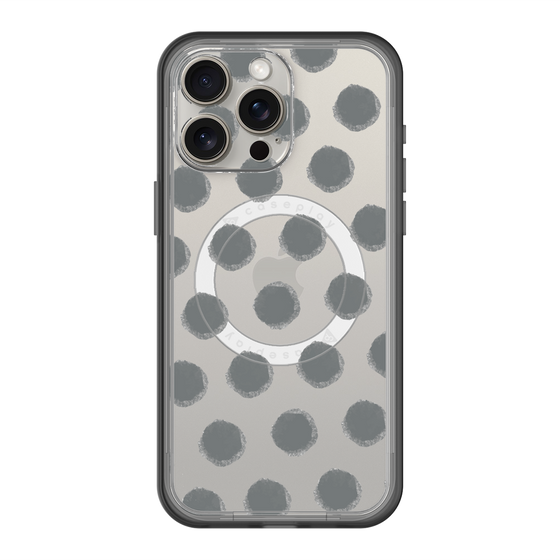 スリムプロテクションプレミアムケース with MagSafe［ オリジナル - 推し色水玉 - ブラック ］