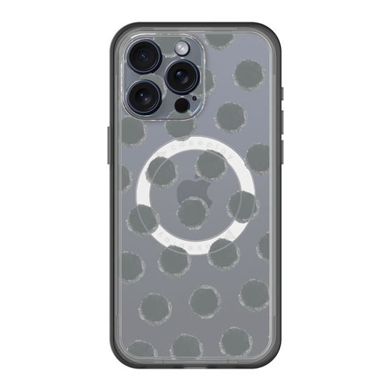 スリムプロテクションプレミアムケース with MagSafe［ オリジナル - 推し色水玉 - ブラック ］