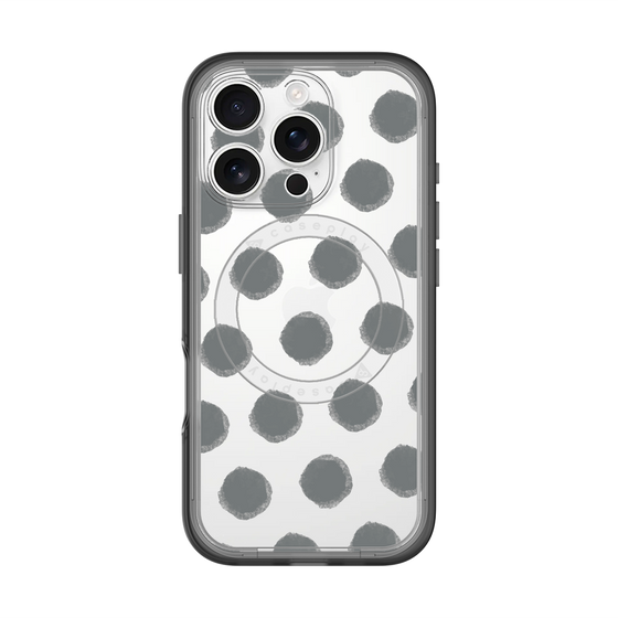 スリムプロテクションプレミアムケース with MagSafe［ オリジナル - 推し色水玉 - ブラック ］