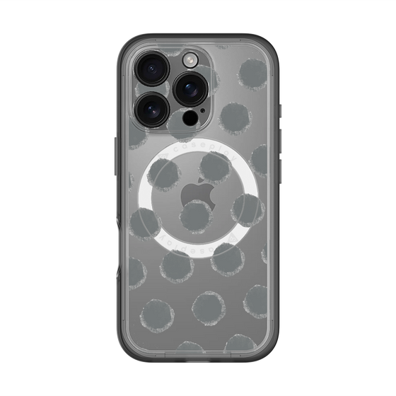 スリムプロテクションプレミアムケース with MagSafe［ オリジナル - 推し色水玉 - ブラック ］