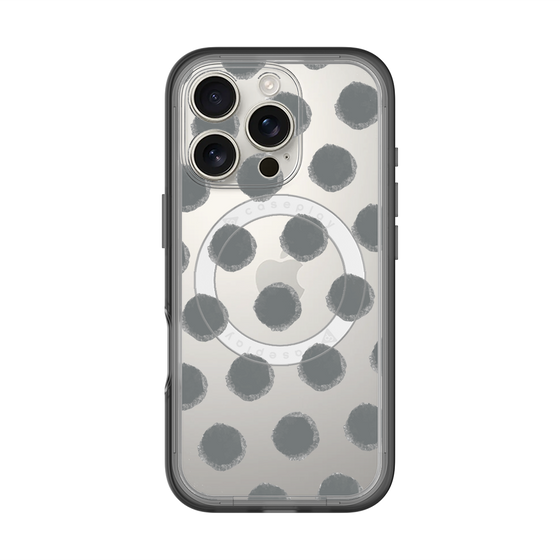 スリムプロテクションプレミアムケース with MagSafe［ オリジナル - 推し色水玉 - ブラック ］