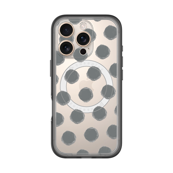スリムプロテクションプレミアムケース with MagSafe［ オリジナル - 推し色水玉 - ブラック ］