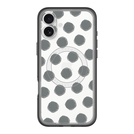 スリムプロテクションプレミアムケース with MagSafe［ オリジナル - 推し色水玉 - ブラック ］