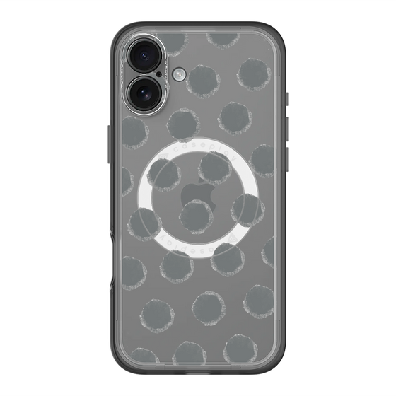 スリムプロテクションプレミアムケース with MagSafe［ オリジナル - 推し色水玉 - ブラック ］