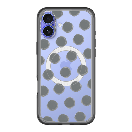 スリムプロテクションプレミアムケース with MagSafe［ オリジナル - 推し色水玉 - ブラック ］