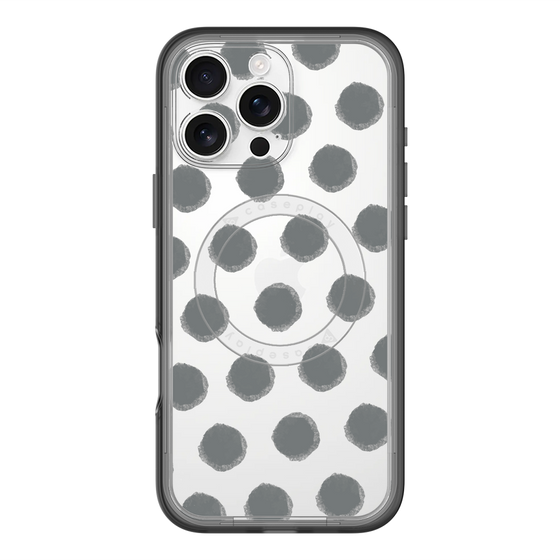 スリムプロテクションプレミアムケース with MagSafe［ オリジナル - 推し色水玉 - ブラック ］