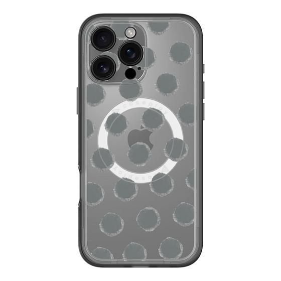 スリムプロテクションプレミアムケース with MagSafe［ オリジナル - 推し色水玉 - ブラック ］