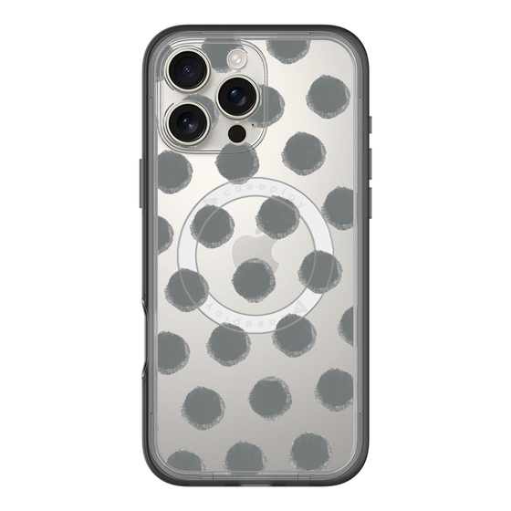 スリムプロテクションプレミアムケース with MagSafe［ オリジナル - 推し色水玉 - ブラック ］