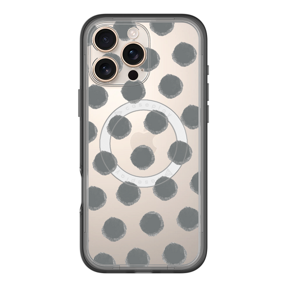 スリムプロテクションプレミアムケース with MagSafe［ オリジナル - 推し色水玉 - ブラック ］