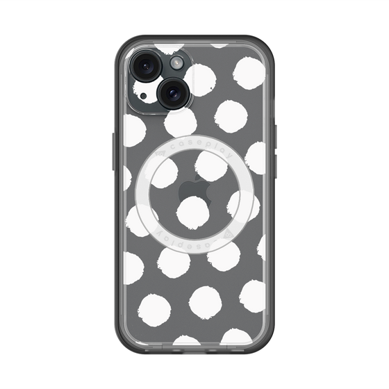 スリムプロテクションプレミアムケース with MagSafe［ オリジナル - 推し色水玉 - ホワイト ］