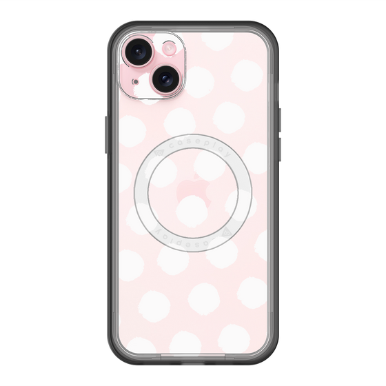 スリムプロテクションプレミアムケース with MagSafe［ オリジナル - 推し色水玉 - ホワイト ］