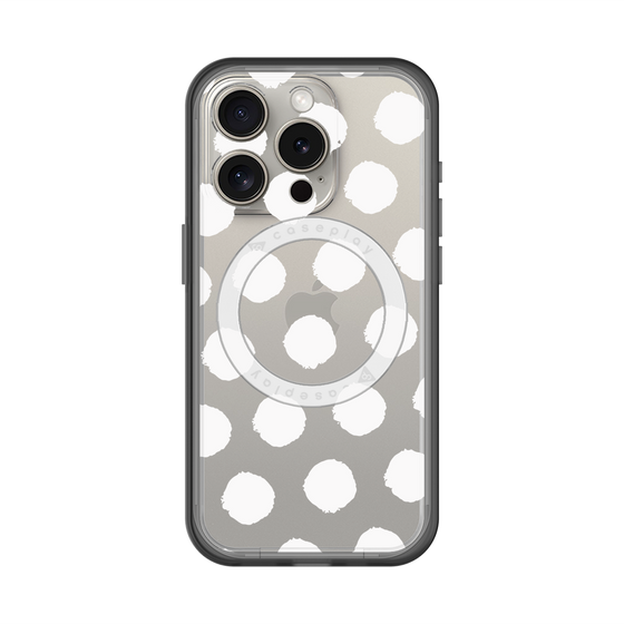 スリムプロテクションプレミアムケース with MagSafe［ オリジナル - 推し色水玉 - ホワイト ］