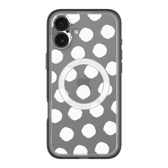 スリムプロテクションプレミアムケース with MagSafe［ オリジナル - 推し色水玉 - ホワイト ］