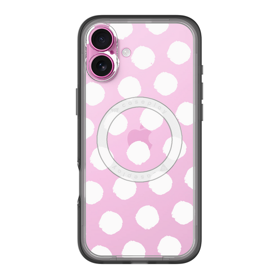 スリムプロテクションプレミアムケース with MagSafe［ オリジナル - 推し色水玉 - ホワイト ］