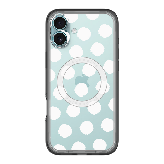 スリムプロテクションプレミアムケース with MagSafe［ オリジナル - 推し色水玉 - ホワイト ］