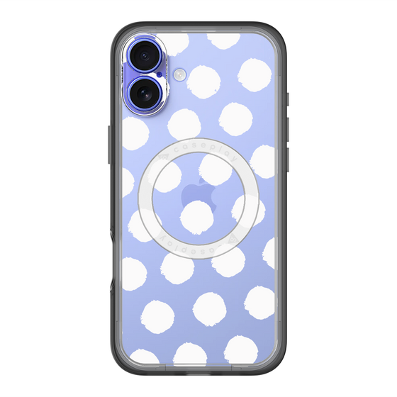 スリムプロテクションプレミアムケース with MagSafe［ オリジナル - 推し色水玉 - ホワイト ］