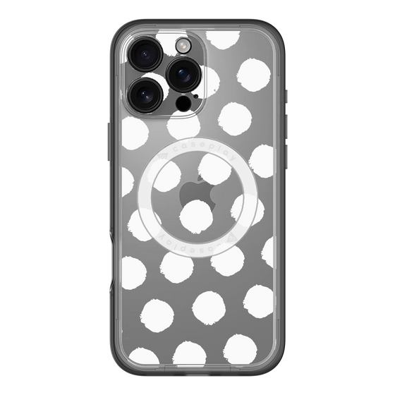 スリムプロテクションプレミアムケース with MagSafe［ オリジナル - 推し色水玉 - ホワイト ］