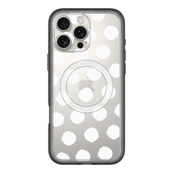 スリムプロテクションプレミアムケース with MagSafe［ オリジナル - 推し色水玉 - ホワイト ］