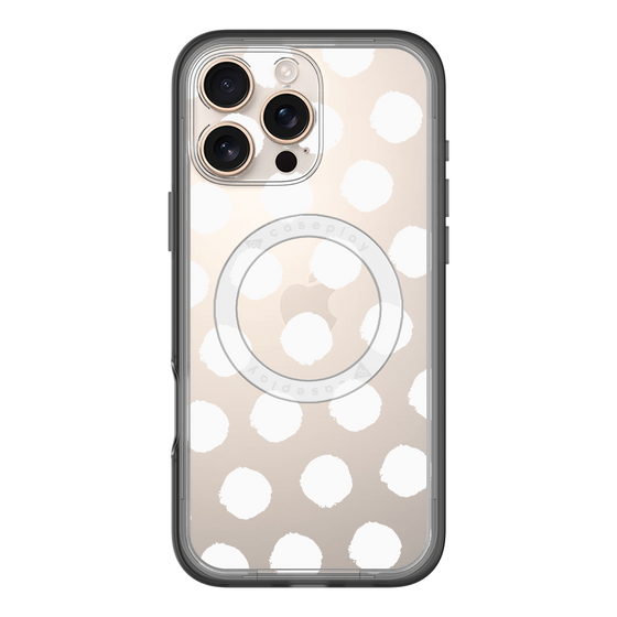 スリムプロテクションプレミアムケース with MagSafe［ オリジナル - 推し色水玉 - ホワイト ］