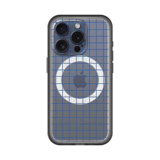 スリムプロテクションプレミアムケース with MagSafe［ オリジナル - 推し色チェック - ブルー ］