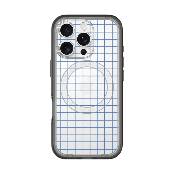 スリムプロテクションプレミアムケース with MagSafe［ オリジナル - 推し色チェック - ブルー ］