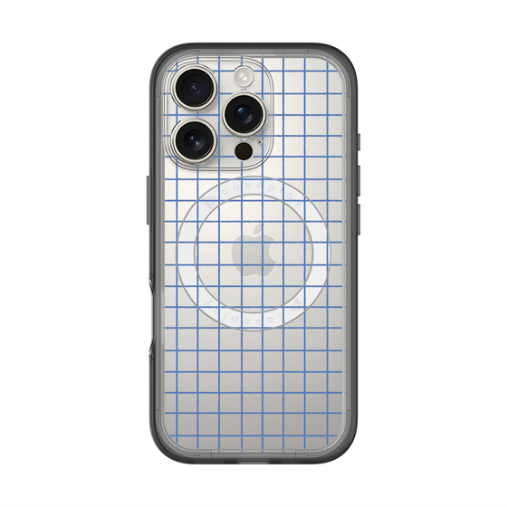 スリムプロテクションプレミアムケース with MagSafe［ オリジナル - 推し色チェック - ブルー ］