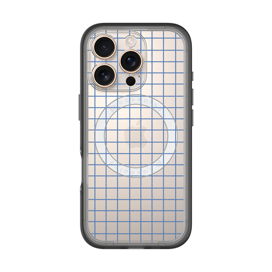 スリムプロテクションプレミアムケース with MagSafe［ オリジナル - 推し色チェック - ブルー ］