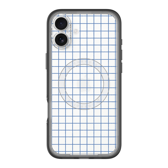 スリムプロテクションプレミアムケース with MagSafe［ オリジナル - 推し色チェック - ブルー ］
