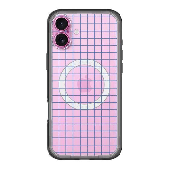 スリムプロテクションプレミアムケース with MagSafe［ オリジナル - 推し色チェック - ブルー ］