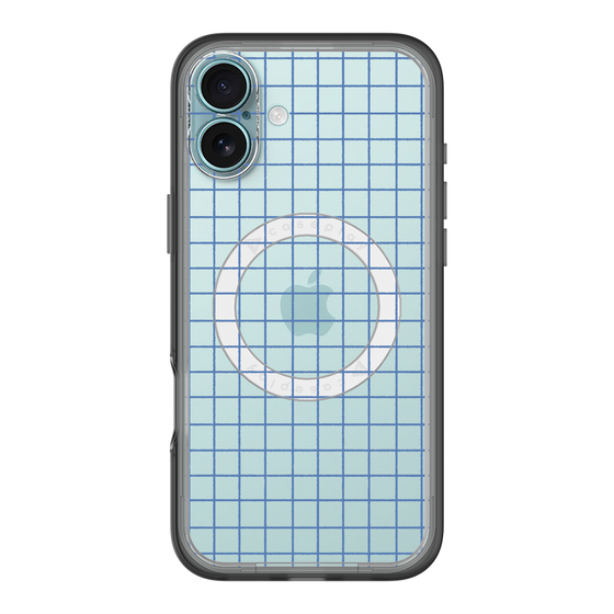 スリムプロテクションプレミアムケース with MagSafe［ オリジナル - 推し色チェック - ブルー ］