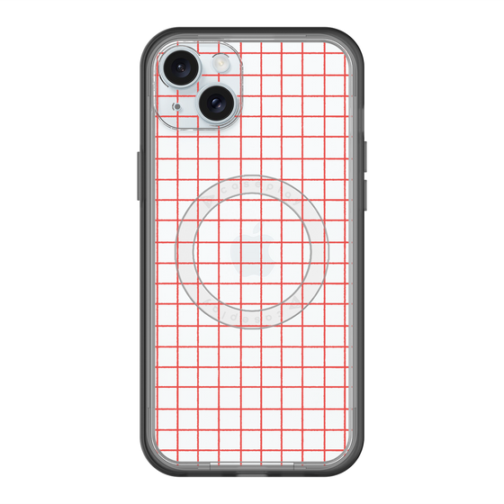 スリムプロテクションプレミアムケース with MagSafe［ オリジナル - 推し色チェック - レッド ］