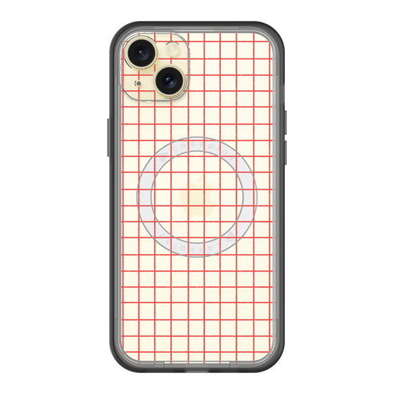スリムプロテクションプレミアムケース with MagSafe［ オリジナル - 推し色チェック - レッド ］