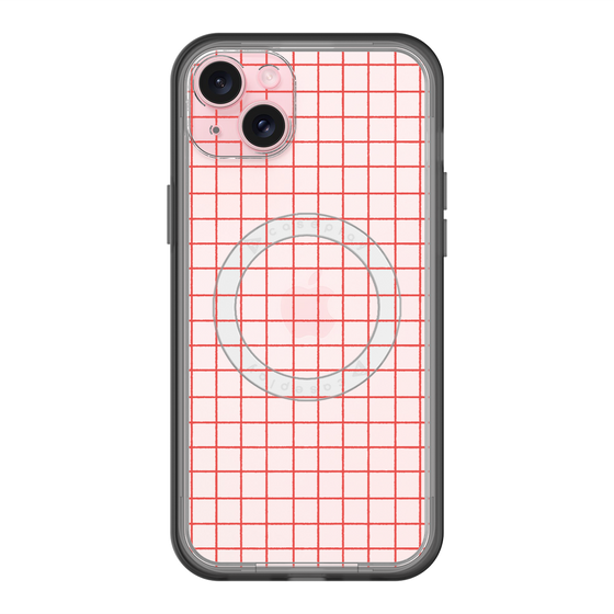 スリムプロテクションプレミアムケース with MagSafe［ オリジナル - 推し色チェック - レッド ］