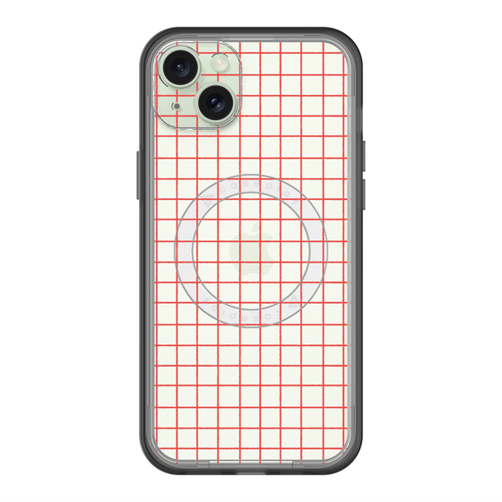 スリムプロテクションプレミアムケース with MagSafe［ オリジナル - 推し色チェック - レッド ］