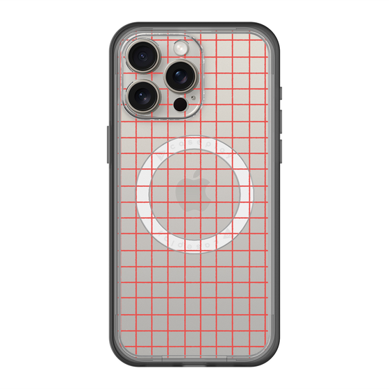 スリムプロテクションプレミアムケース with MagSafe［ オリジナル - 推し色チェック - レッド ］