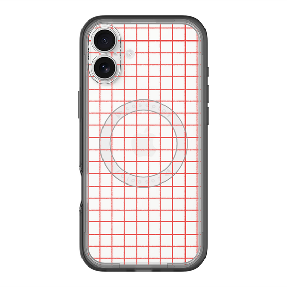 スリムプロテクションプレミアムケース with MagSafe［ オリジナル - 推し色チェック - レッド ］