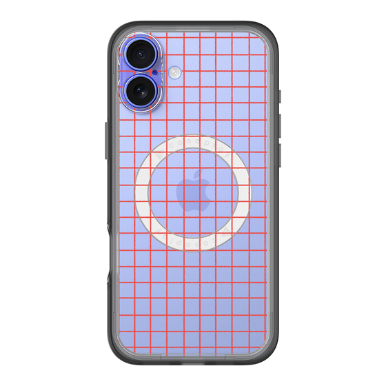 スリムプロテクションプレミアムケース with MagSafe［ オリジナル - 推し色チェック - レッド ］